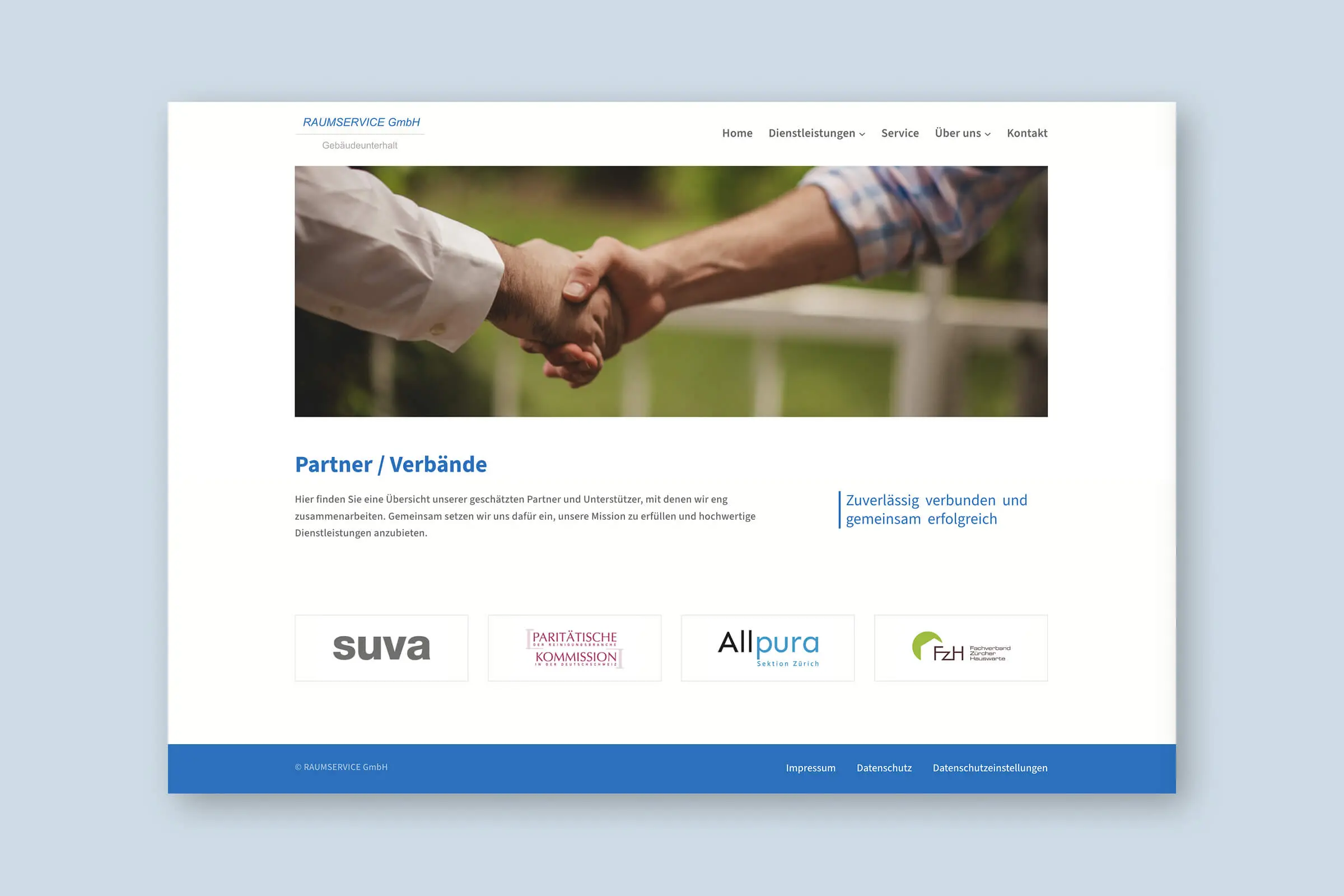 Website RAUMSERVICE GmbH – Übersicht der Partner und Verbände